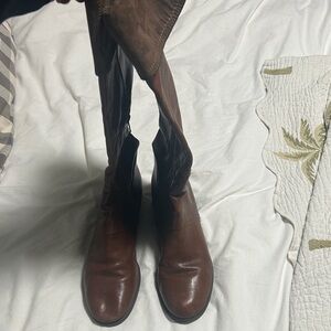 Brown Leather Knee-High Boots